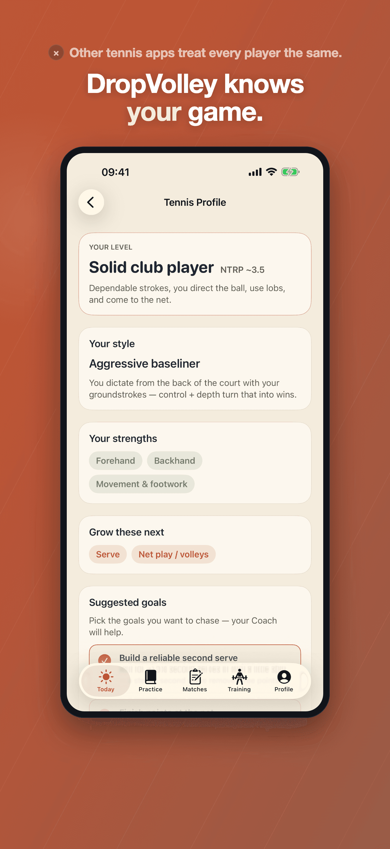 DropVolley — Tennis Profile